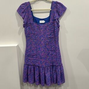 Tanya Taylor Purple Floral Dress